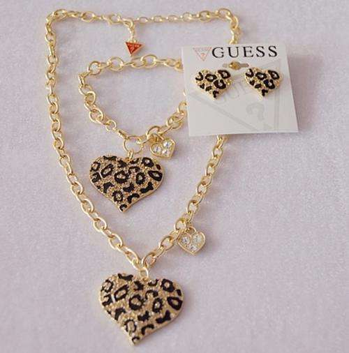 "GUESS" - Gift Set! Leopard Print SPECIAL - Charm Necklace & Bracelet PLUS Earrings!!!! Must See!