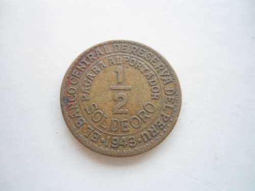 EL BANCO CENTRAL DE RESERVA  PAGARA ALPORTANDOR 1/2 SOLDEORO 1943
