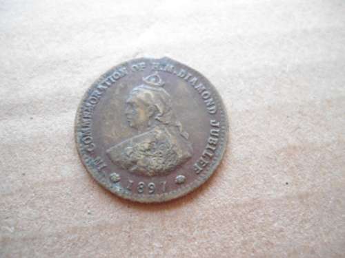COMMEMORATION OF H.M.DIAMOND JUBILEE 1897 SWEET TOKEN by Barratt and co