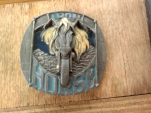 AWESOME IRON HORSE BELT BUCKLE MANUFACTURED EXCLUSIVELY FOR TANSIDE LTD ENGLAND 1990