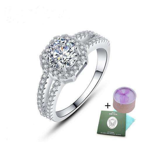 Stunning!!!925 Sterling Silver Rings 3 Carat Cr.Diamond Wedding Engagement- Size 7
