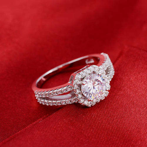 Stunning!!!925 Sterling Silver Rings 3 Carat Cr.Diamond Wedding Engagement- Size 7
