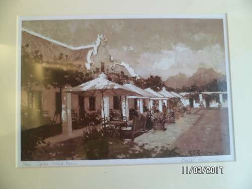 LIMITED EDITION SIGNED PRINT BY WELL KNOWN ROELOF ROSSOUW NUMBER 1/500 SPIER WINE FARM
