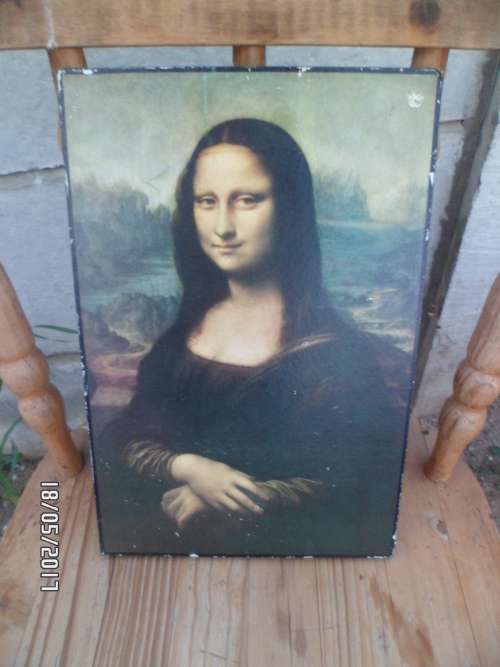 VINTAGE DAVINCI PRINT ON BOARD 33cm x 22cm