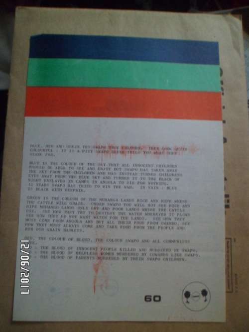 Rare SADF SWAPO SWA PROPAGANDA POSTE no 60 not often  seen as these posters was used in the