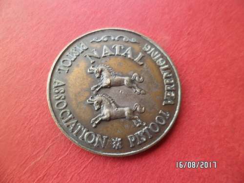 NATAL PISTOL ASSOCIATION MEDAL MARKED 1977  A.P