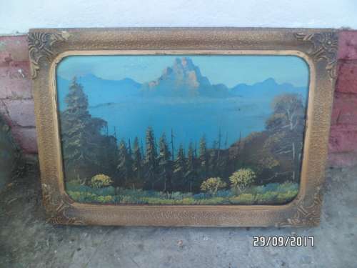 Antique Circa 1920's S G Popoff Original Oil on Board In its Original Antique Frame