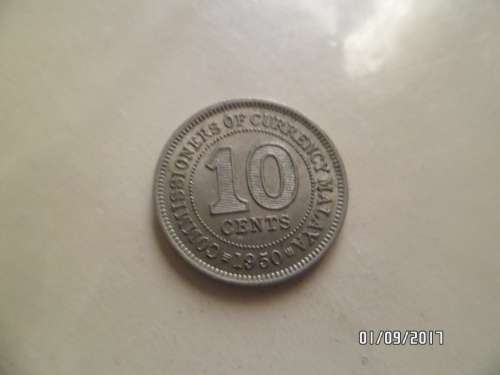 1950 10 cents Malaya