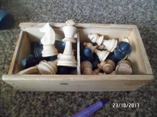 OLD HANDMADE CHESS SET