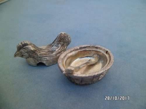 CUTE SMALL MUSTARD HOLDER WITH ORIGINAL SPOON