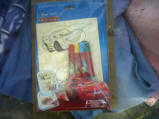 DISNEP PIXAR CARS,COLOR IN YOUR OWN WOODEN CARS CAR KIT.9 available @ R1 each start