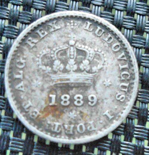 RARE 1889 50 REIS PORTUGAL COIN,GREAT CONDITION .917% SILVER