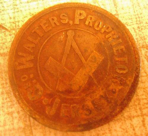 NICE UNKNOWN 1/2 WALTERS,PROPRIETO.JERSEY GEO TOKEN COIN