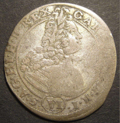 AUSTRIA SILVER : 6 Kreuzer of Karl (Charles) VI (1714)