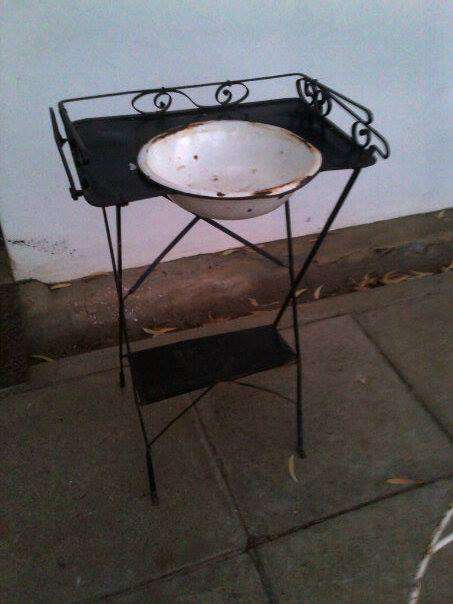 antique washing metal table over 100years old