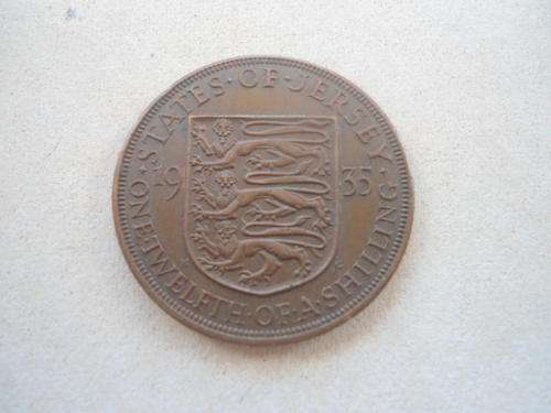 RARE HIGH GRADE 1935  STATE OF JERSEY ONE TWELFTH OF A SHILLING