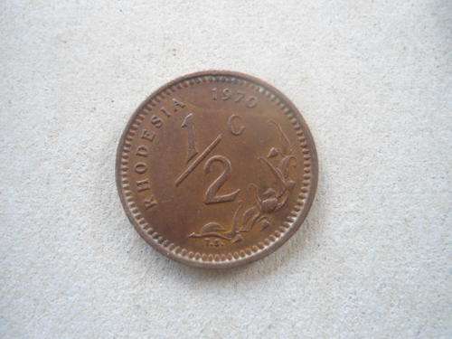 1970 RHODESIA 1/2C COIN