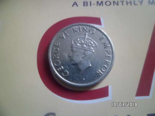 QUARTER RUPEE 1947 INDIA