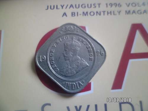 2 ANNAS 1926 INDIA COIN