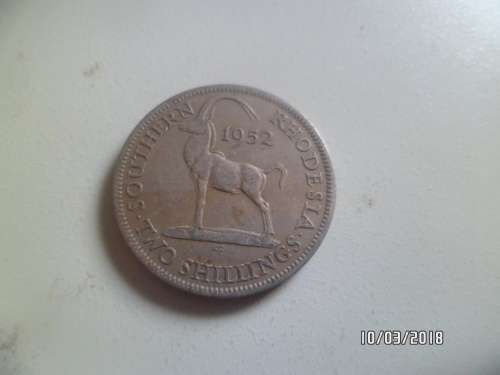 SOUTHERN RHODESIA TWO SHILLINGS 1952