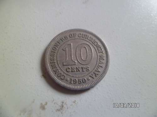 1950 10 cents Malaya