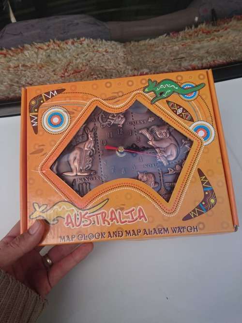 NEW Australia Map Copper Small Clock