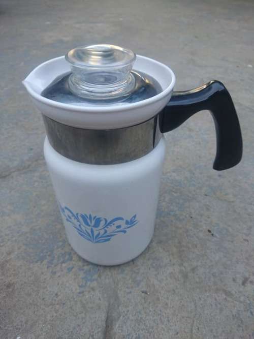 Corning Ware Blue CornflowerStove Top Perculator Coffee / Tea Pot
