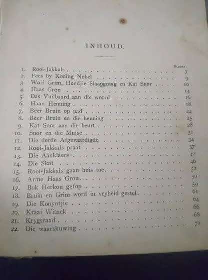 SKAARS jakkalsstreke n vrye vertaling van Reinhart de Vos deur p. A. M. Brink 1922