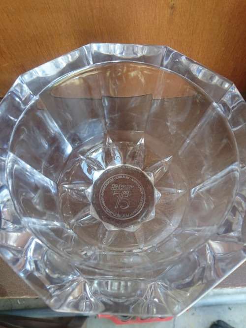 Orrefors SKF 75 Year Annirversary Candy Dish 1982 O.A 4462-321 Heavy Crystal,
