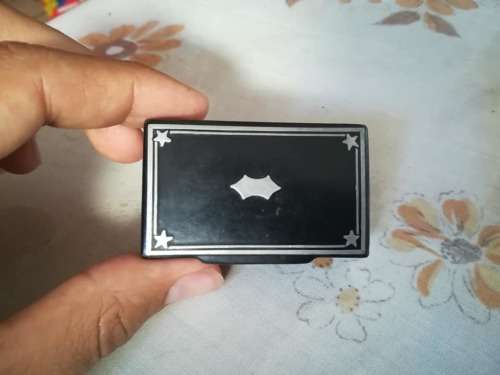 1848 Victorian Paper Mache` Snuff box belonged to John Albert Sinclare also signature inside lid