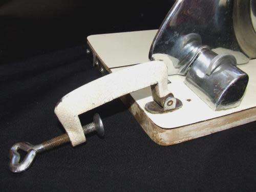 1950'S Geman Bread Slicer,Good working condition. Drop down base and table clamp