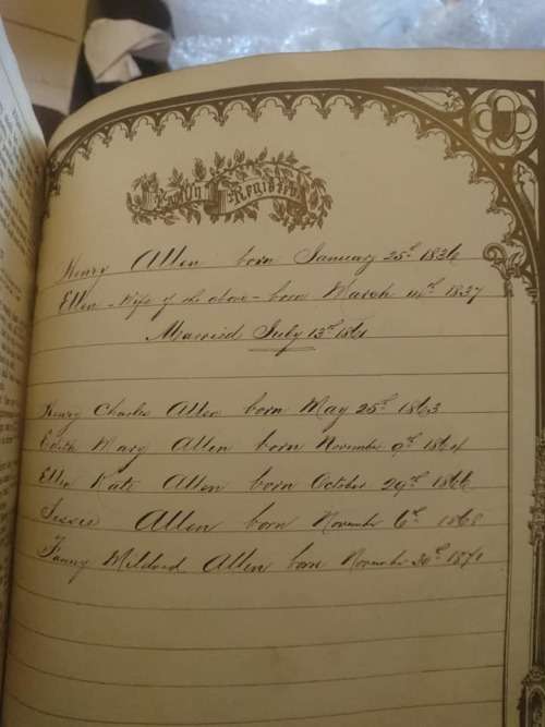 Large Antique 1860 Leather Bound English Family Bible!!!