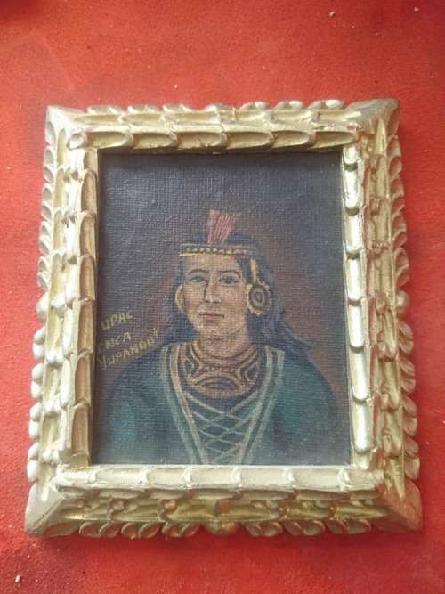 wow stunning painting of a Inca,history of this piece unknown 13cm x 15cm with frame