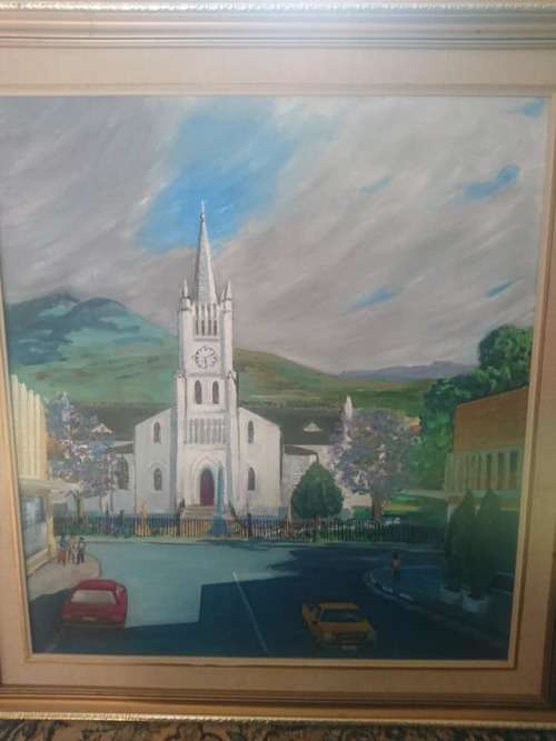 RARE FIND,A PAINTING OF THE N.G CHURCH IN ROBERTSON 1990