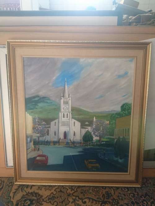RARE FIND,A PAINTING OF THE N.G CHURCH IN ROBERTSON 1990