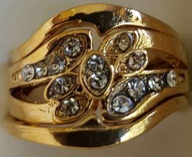 GOLD FILLED STAINLESS STEEL 3piece WEDDING RING SET # 9.5