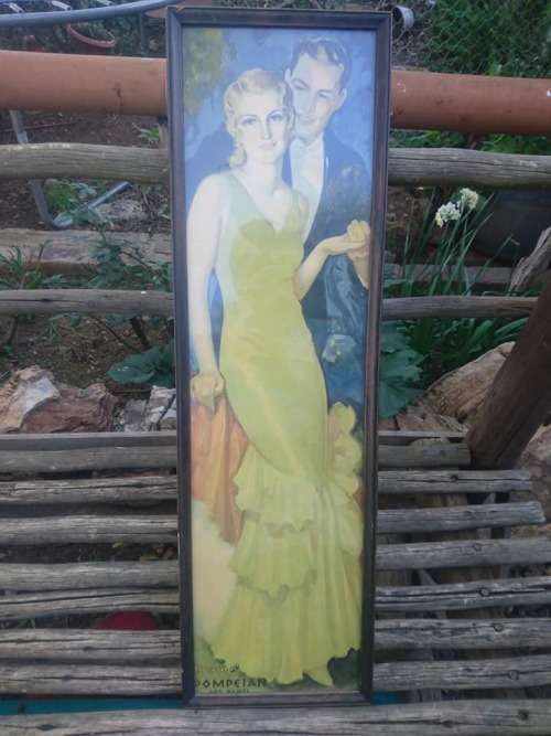 vintage``alluring``pompein art panel print 20cm x 67.5cm