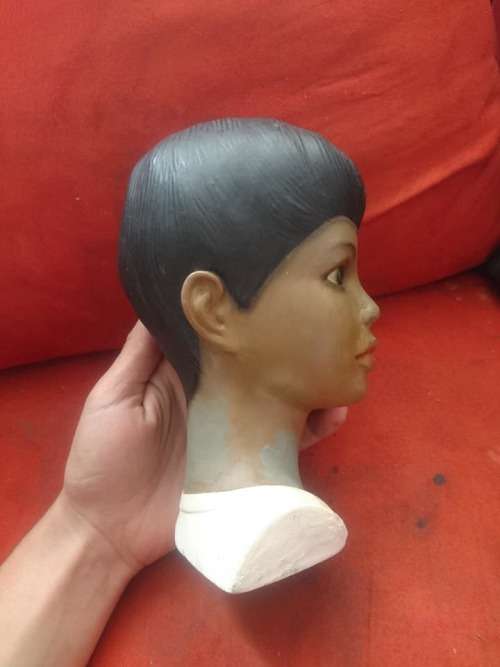 BEAUTIFUL 1950,s VINTAGE LARGE BOY AND GIRL POLYNESIAN FIGURINES HEADS BID PER ITEM