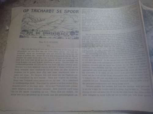 Op Trichardt se Spoor oor die Drakensberge, de Kock, H C. Van Schaik, Pretoria 1938.  A fine copy in