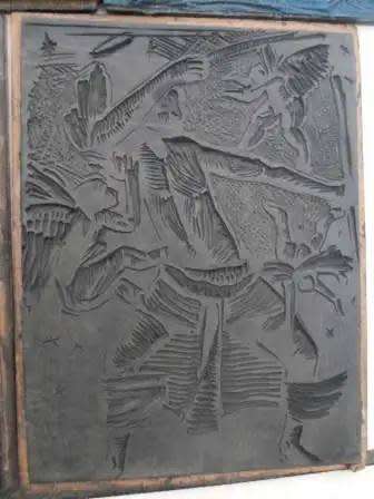 AMAZING FIND!!! 6 X RICHARD RHODE LINOCUT PRINTING BLOCKS