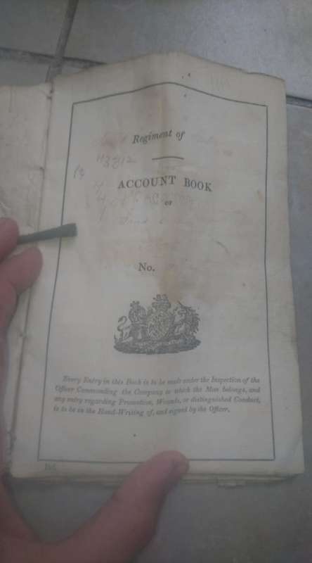 SOLDIERS ACCOUNT BOOK DATED 1821