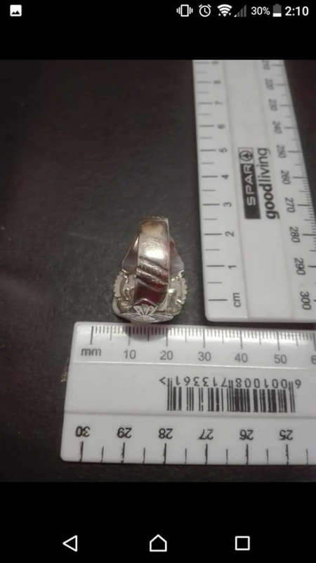 Vintage bulky silver men's St Christopher ring