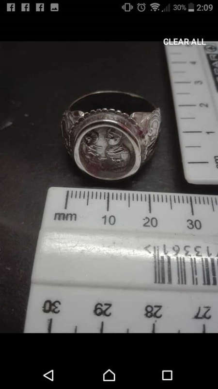 Vintage bulky silver men's St Christopher ring