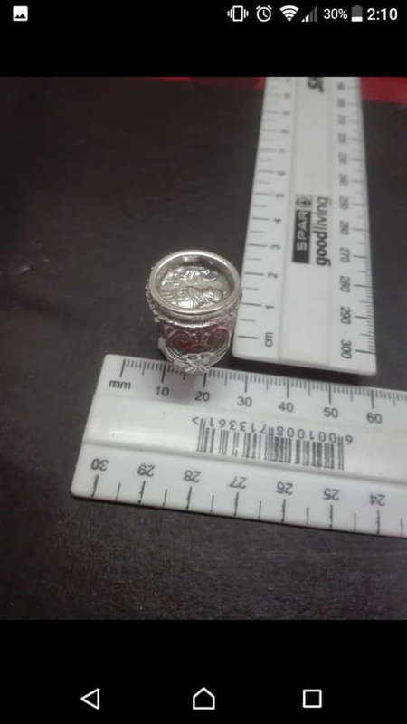 Vintage bulky silver men's St Christopher ring