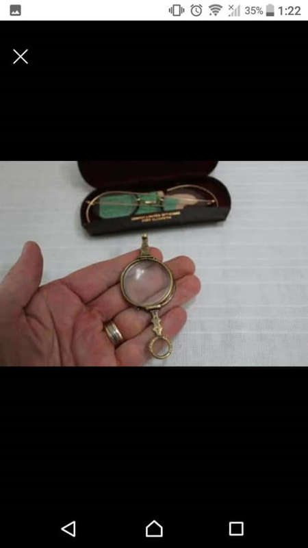 Please note that the glasses in the case have one broken arm and the folding ones have a slight crac