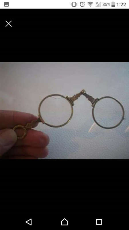 Please note that the glasses in the case have one broken arm and the folding ones have a slight crac