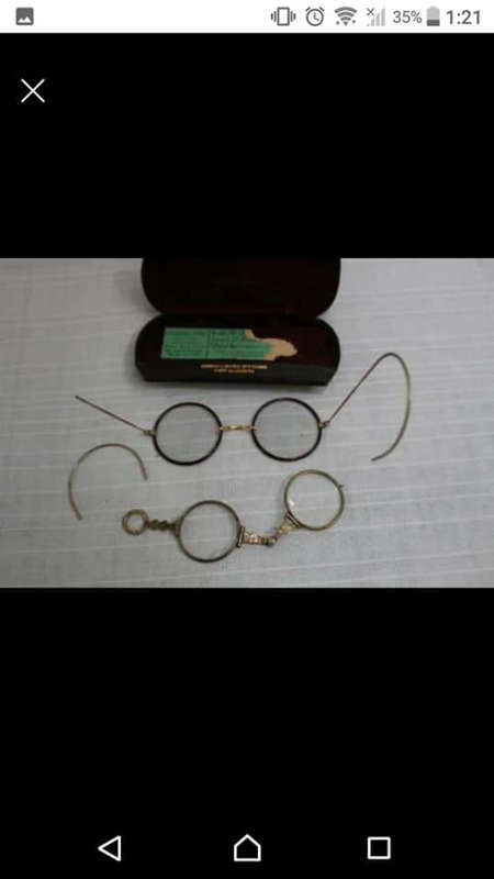 Please note that the glasses in the case have one broken arm and the folding ones have a slight crac