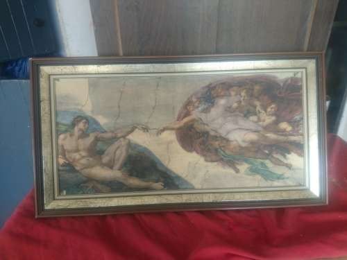 Wow stunning vintage framed print on fabric