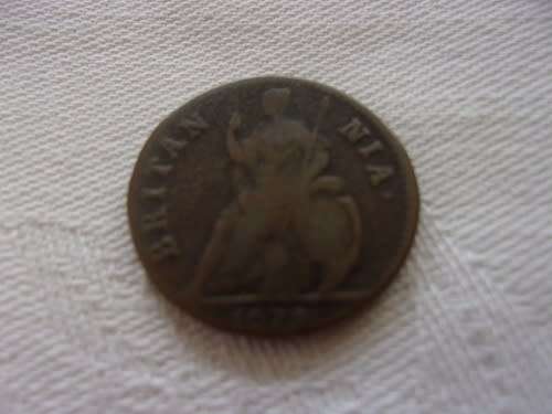 1673 Charles II British copper Farthing (1/4d) coin