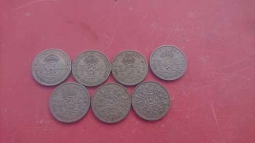 British two shillings collection 1945,47,49,51,58,61